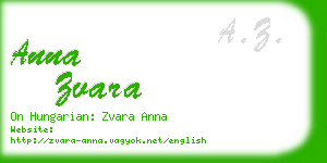 anna zvara business card